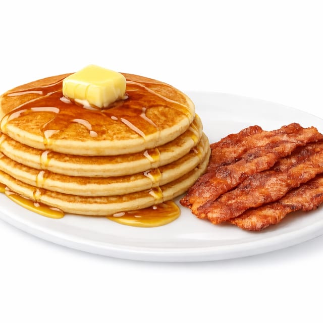 4+4 Pancakes & Bacon.