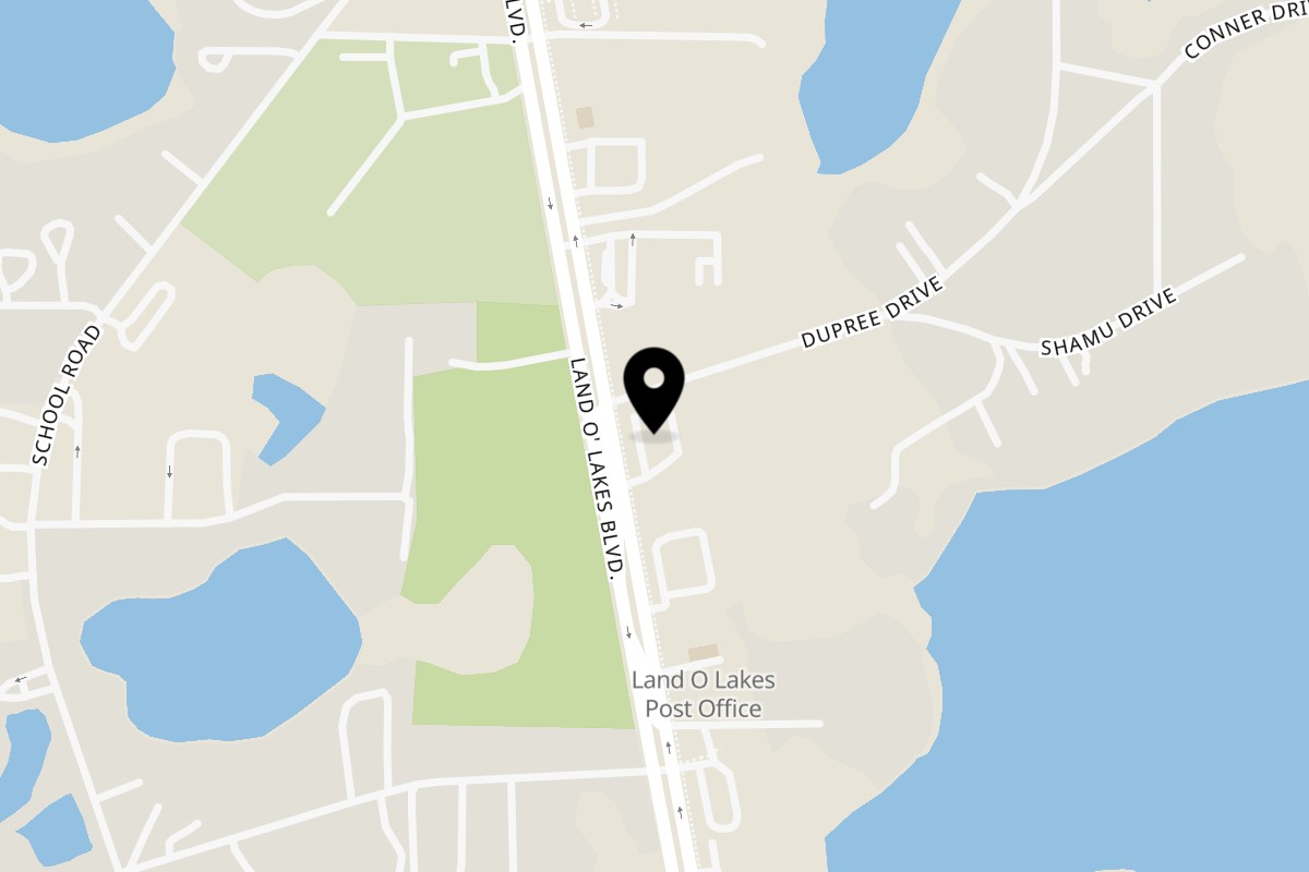 Map showing the location of The Philly Special on 5132 Land O' Lakes Boulevard in Land O' Lakes
